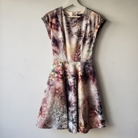 Ted Baker Mecia Sequin Print Fit and Flare Dress - Picture 3 of 6